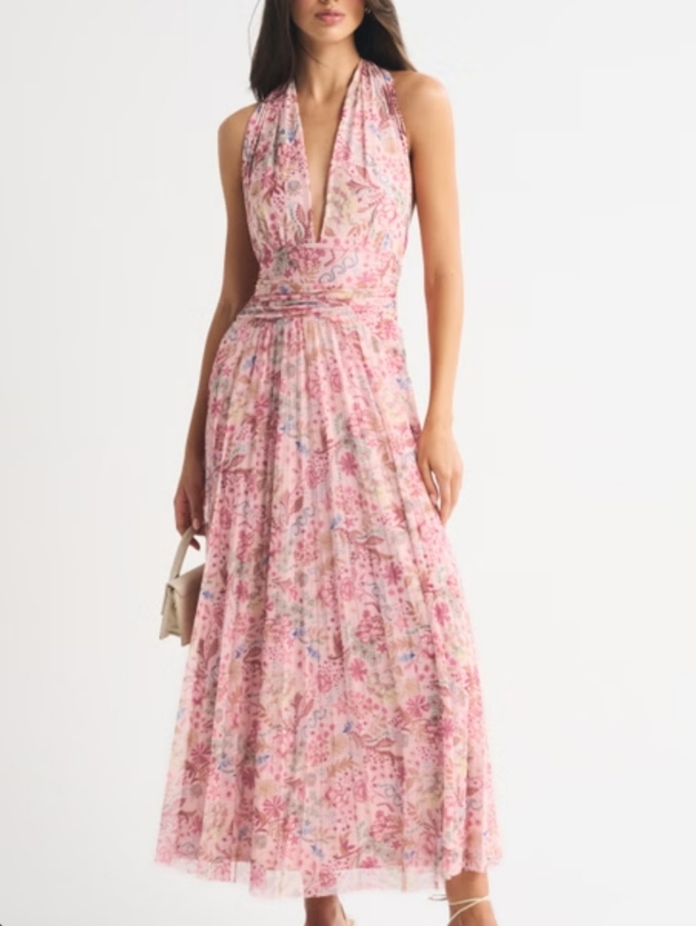 NWT Abercrombie & Fitch Giselle 5-in-1 Convertible Maxi Dress in XS Light Pink - Picture 2 of 5